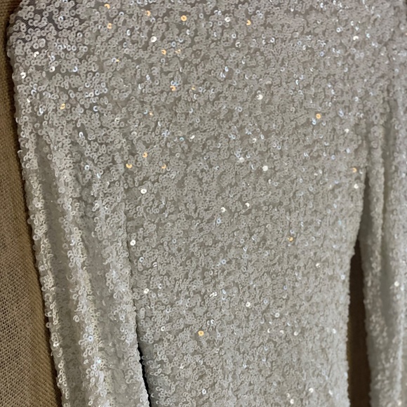 Like New! ROSEDRESS white sequin mini dress homecoming HoCo dance SMALL bodycon - Picture 7 of 12